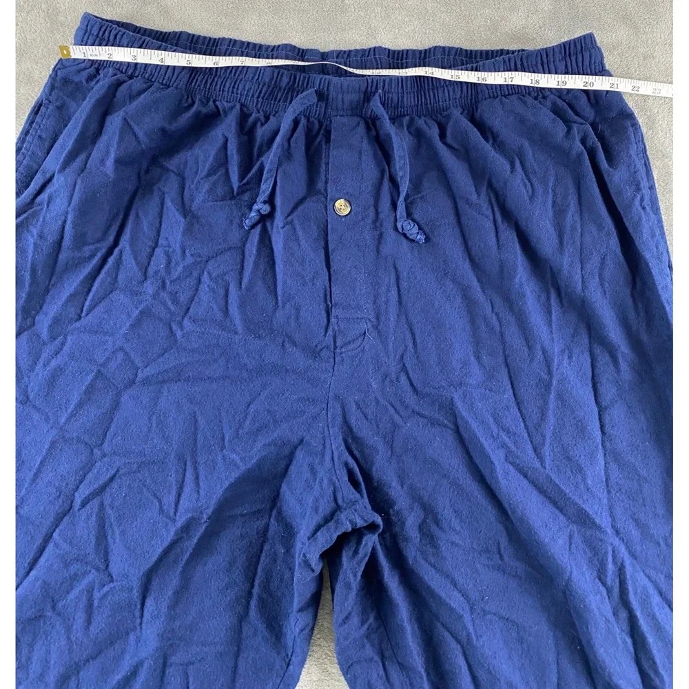 KingSize Mens 3XL Big Navy Blue Cotton Lounge Pajama Pants Elastic Drawstring